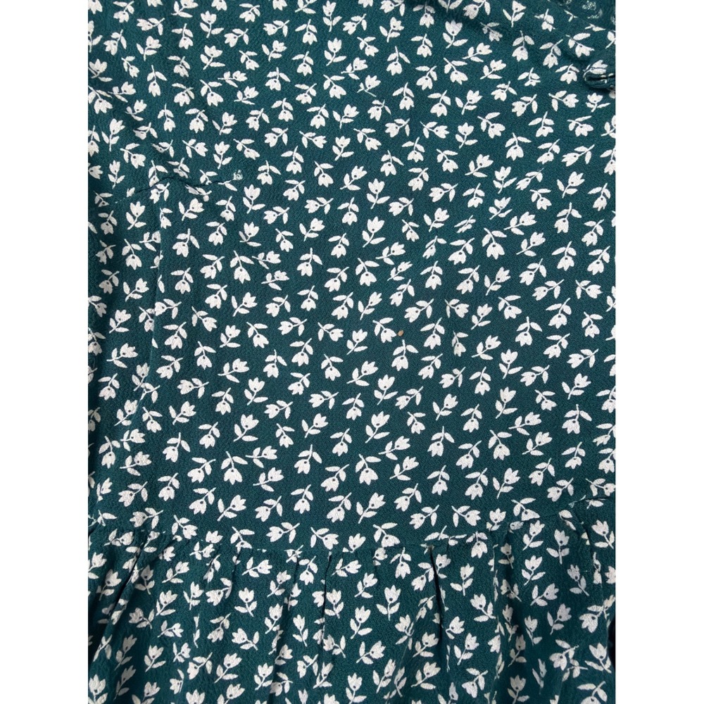 American Eagle Womens Teal Green Ditsy Floral Tiered Babydoll Mini Dress Size‎ M - Picture 2 of 7
